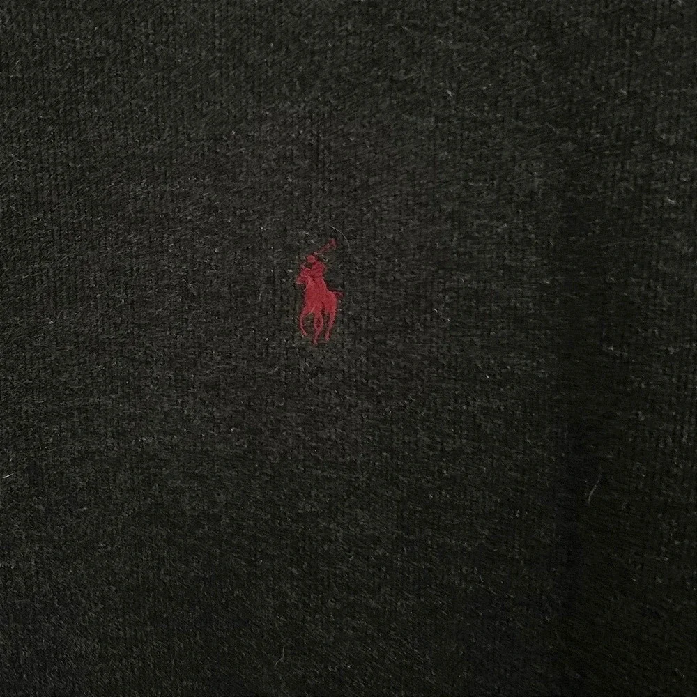 Polo Ralph Lauren Mens XLT Tall Charcoal Grey 1/4 Zip‎ Cotton Pullover Sweater